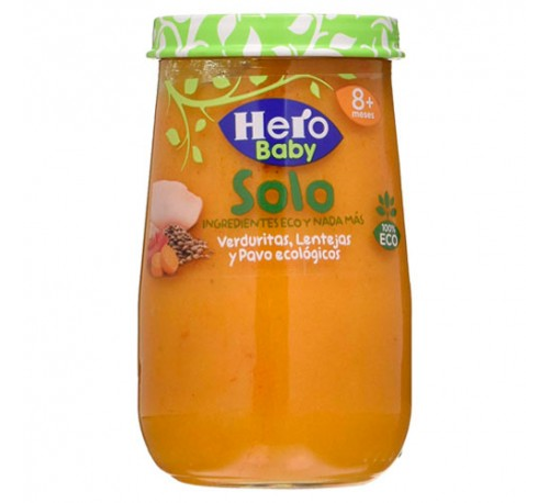 Hero baby solo verduritas lentejas y pavo (190 g)