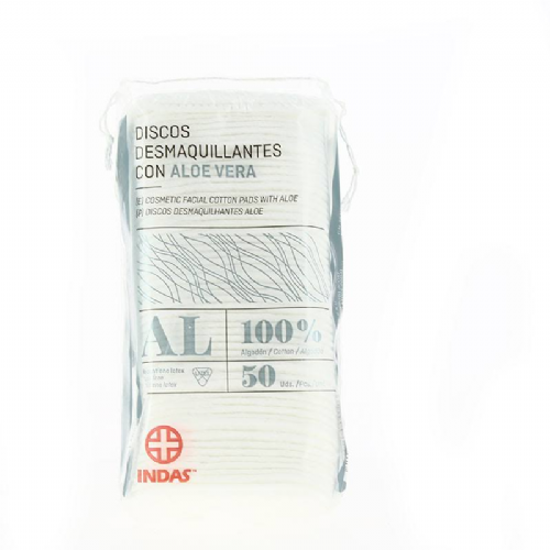 Indas discos desmaquillantes con aloe vera (50 u)
