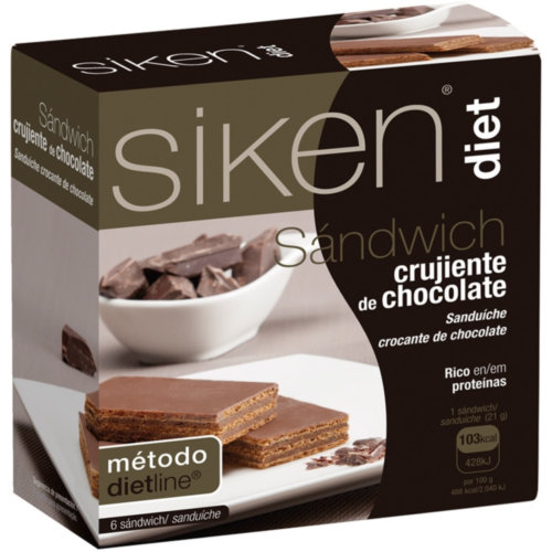 Siken diet sandwich crujiente de chocolate (6 u)