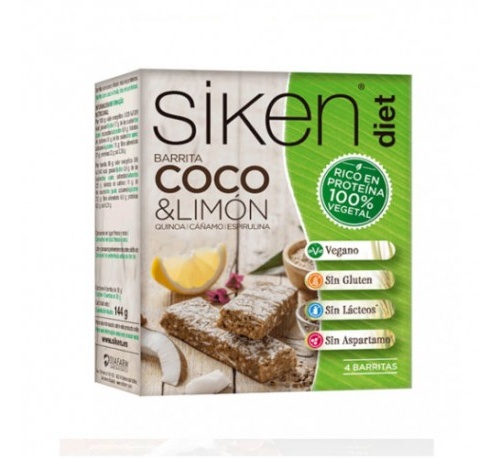 Siken diet vegan barrita coco limon (4 bar 36 g)