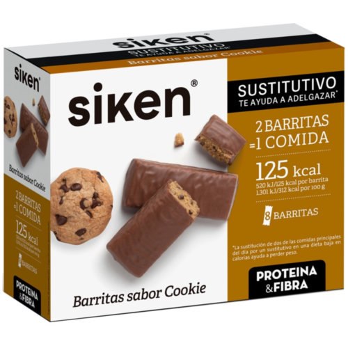 Siken protein sustitutivo barrita (44 g cookie 8 u)