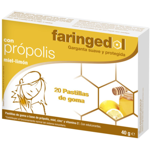 Faringedol pastillas de goma (20 envases 20 g sabor miel limon)
