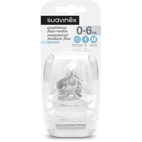 Tetina silicona anatomica - suavinex (t1m 2 u)