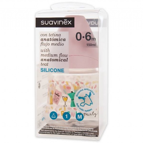 Biberon t silicona - suavinex (t1m 150 ml)