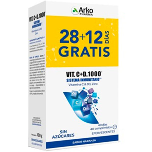 Arkopharma vitamina c + d3 1000 (40 comprimidos efervescentes pack)