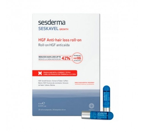 Seskavel growth roll-on hgf anticaida (30 ampollas 4 ml)