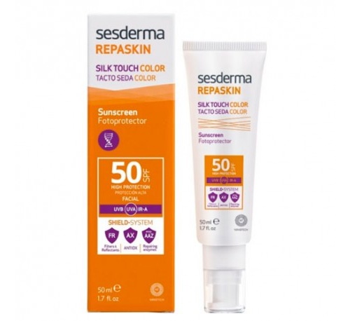 Repaskin fotoprotector spf 50 tacto seda color (1 envase 50 ml)