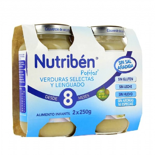 Nutriben verdura selecta y lenguado (pack potito 2 x 250 g)