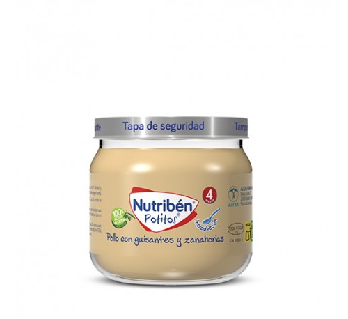 Nutriben potito inicio a la carne - pollo con guisantes y zanahorias (120 g)