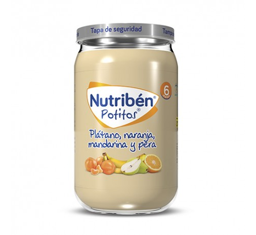 Nutriben platano naranja mandarina y pera (potito 235 g)