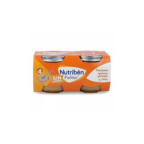 Nutriben potitos manzana, naranja, platano y pera (2 x 120 g)