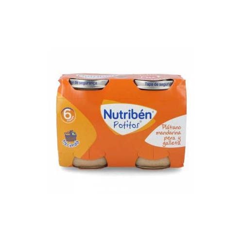 Nutriben potitos platano mandarina pera y galleta (2 x 190 g)
