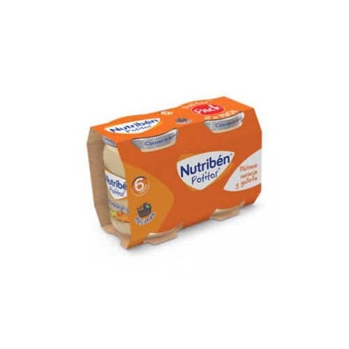 Nutriben potitos platano naranja y galleta (2 x 190 g)