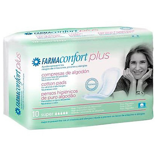 Compresas de algodon - farmaconfort plus (super 10 unidades)