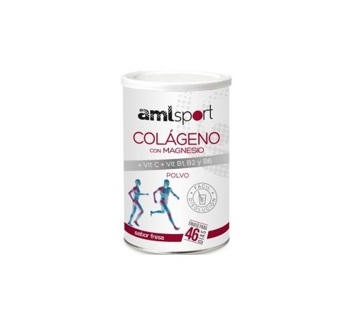 Colageno con magnesio + vit c + vit b1, b2 y b6 - amlsport (sabor fresa 350 g)