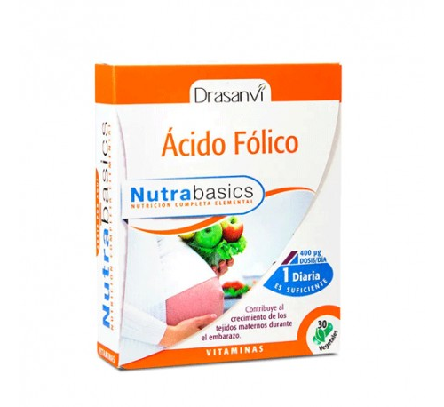 Acido folico drasanvi 400 mcg 30 capsulas nutrabasics