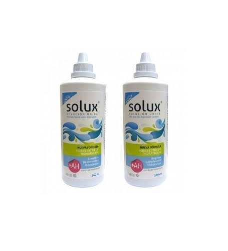Solux todos tipos lentes de contacto - solucion unica + ah (360 ml 2 u)