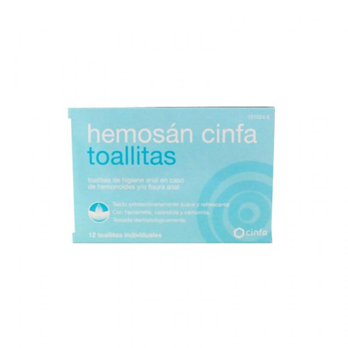 HEMOSAN CINFA 12 TOALLITAS