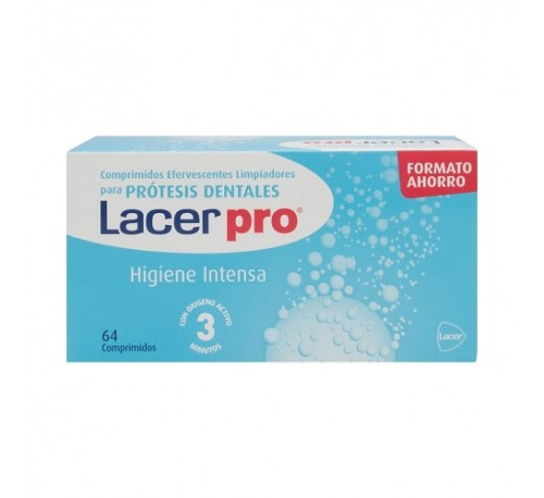 Lacerpro comprimidos efervescentes - limpieza protesis dental (64 comprimidos)