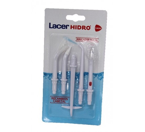 Irrigador bucal electrico recambios - lacer hidro (5 cabezales)