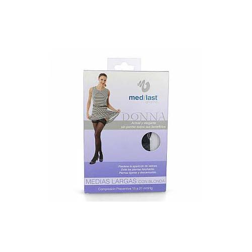 Media larga (a-g) compresion preventiva - medilast donna (talla l color negro)