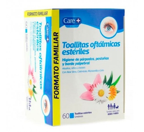 Care+ toallitas oftalmicas esteriles (60 toallitas) - Farmacia online