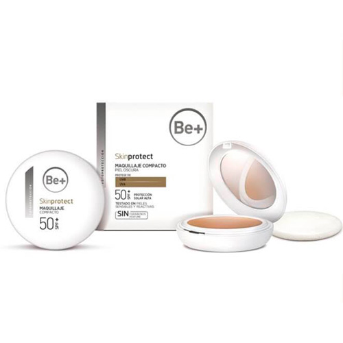 Be+ skin protect maquillaje compacto spf50+ 1 envase 10 g piel oscura