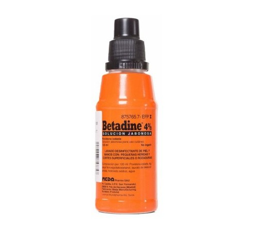 BETADINE JABONOSO 40 MG/ML SOLUCION CUTANEA , 1 frasco de 125 ml