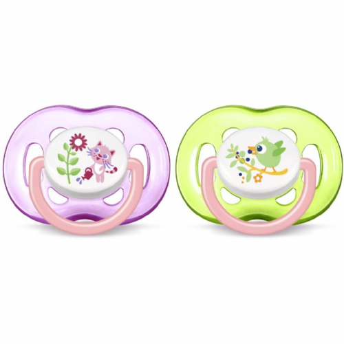 Chupete silicona - philips avent i love papa kiss me (+ 18 meses 2 unidades niña animalitos)