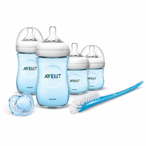 Set de lactancia natural - avent philips chupete y escobilla (azul)