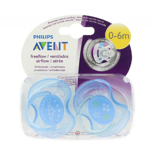 Chupete silicona - philips avent ultra air collection (0 - 6 meses 2 unidades niño pinguino)
