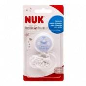 Cadenita chupete - nuk sujeta nukete (tritan rose & blue)