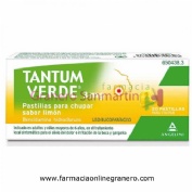 TANTUM VERDE 3 mg PASTILLAS PARA CHUPAR SABOR LIMON, 20 pastillas (PE/Papel/Al)
