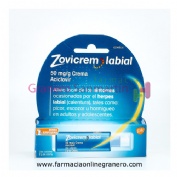 ZOVICREM LABIAL 50 mg/g CREMA, 1 frasco de 2 g