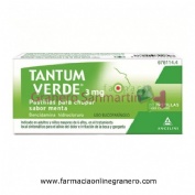 TANTUM VERDE 3 mg PASTILLAS PARA CHUPAR SABOR MENTA, 20 pastillas (PE/Papel/Al)