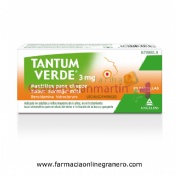 TANTUM VERDE 3 mg PASTILLAS PARA CHUPAR SABOR NARANJA-MIEL, 20 pastillas (Papel/PE/Al/Surlyn)