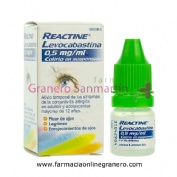 REACTINE LEVOCABASTINA 0,5mg/ml COLIRIO EN SUSPENSION , 1 frasco de 4 ml