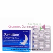 DORMIDINA DOXILAMINA 25 mg COMPRIMIDOS RECUBIERTOS CON PELICULA , 14 comprimidos