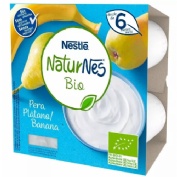 Naturnes bio yogur pera y platano (4 tarrinas x 90 g)