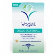 Vagisil cuidado incontinencia toallitas intimas 2 en 1 (12 unidades)