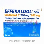 EFFERALDOL CON VITAMINA C 330MG/200MG COMPRIMIDOS EFERVESCENTES , 20 comprimidos