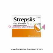 STREPSILS CON VITAMINA C PASTILLAS PARA CHUPAR , 24 pastillas