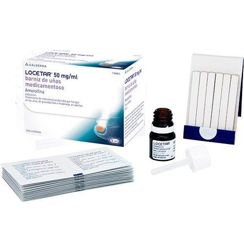 LOCETAR 50 MG/ML BARNIZ DE UÑAS MEDICAMENTOSO 1 frasco de 5 ml (vidrio tipo III)