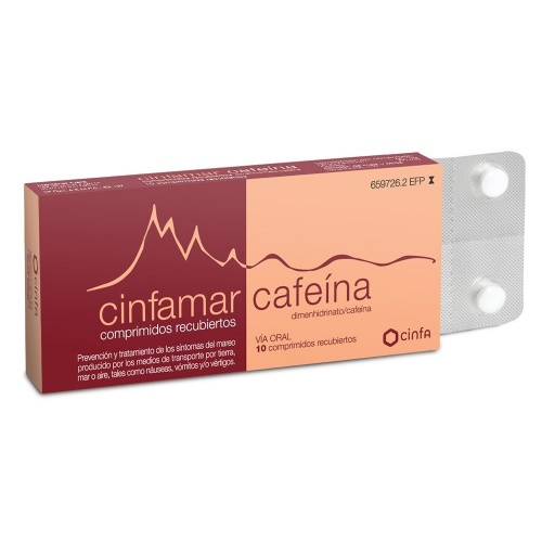 CINFAMAR CAFEINA 50 mg/50 mg COMPRIMIDOS RECUBIERTOS , 10 comprimidos