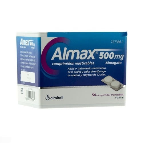 ALMAX 500 mg COMPRIMIDOS MASTICABLES,54 comprimidos