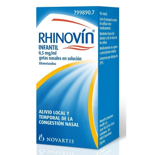 RHINOVÍN INFANTIL 0,5 MG/ML GOTAS NASALES EN SOLUCIÓN, 1 frasco de 10 ml