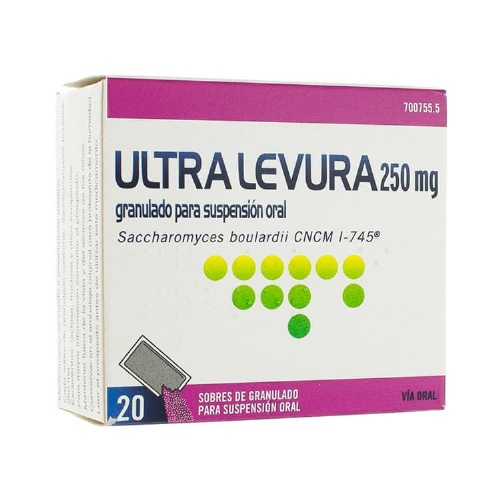ULTRA-LEVURA 250 MG GRANULADO PARA SUSPENSION ORAL   , 20 sobres