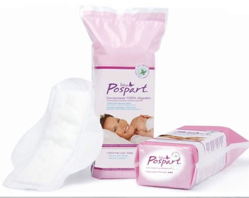 COMPRESAS HIGIENICAS FEMENINAS POSPARTO - FEBUS ALGODON HIPOALERGENICAS (NORMAL CON ALAS  10 U)