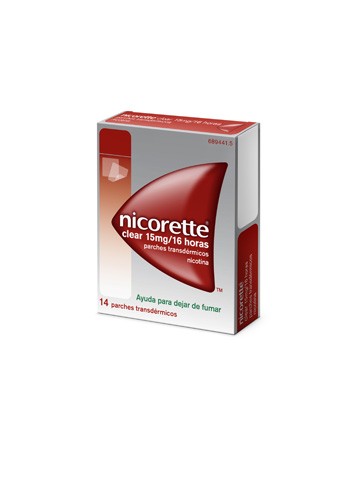 NICORETTE CLEAR 15 MG/16 HORAS PARCHES TRANSDERMICOS , 14 parches