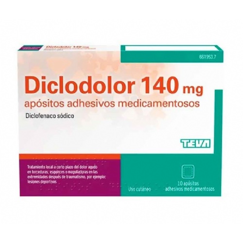 DICLODOLOR 140 MG APOSITOS ADHESIVOS MEDICAMENTOSOS 10 apósitos